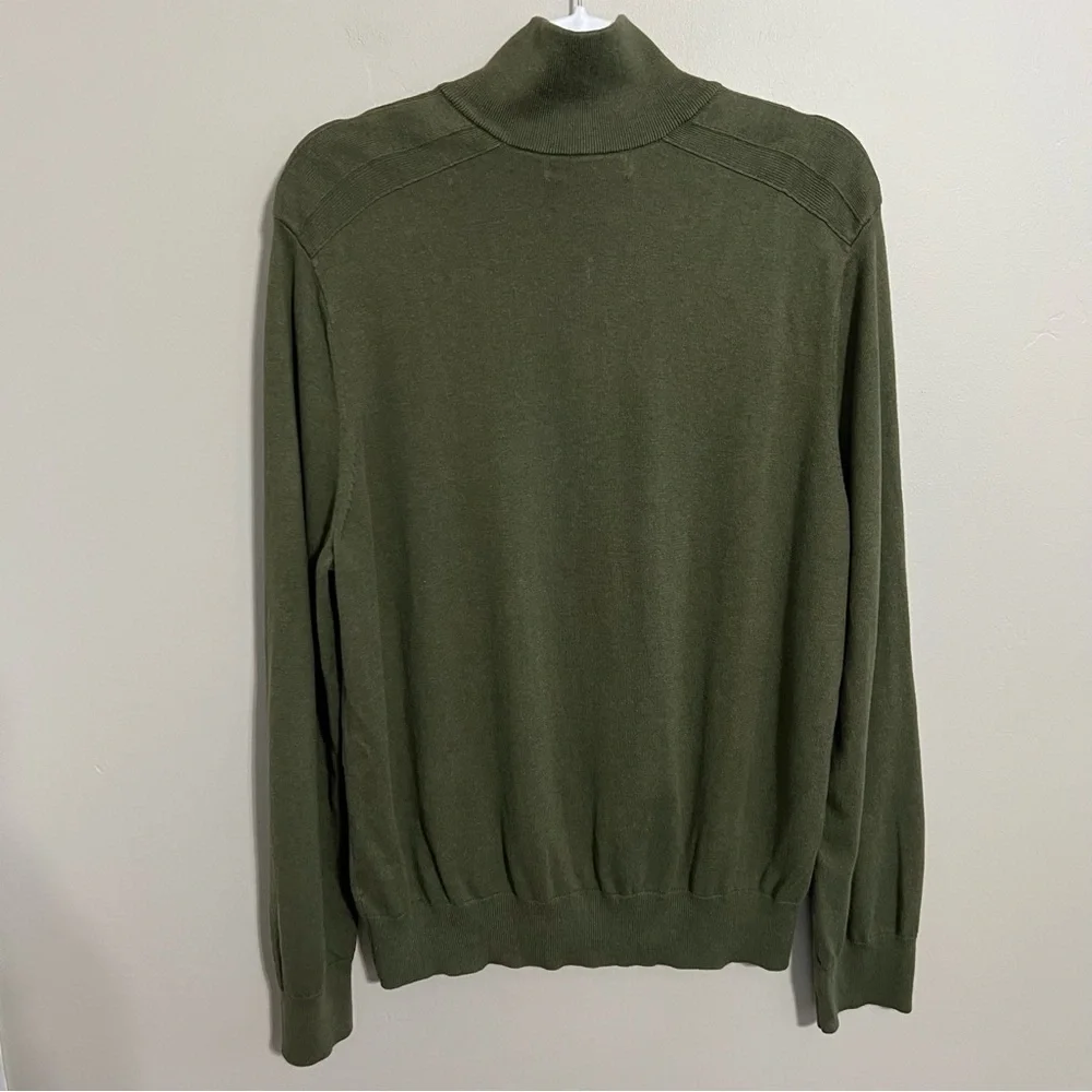 Banana Republic Olive Green Silk Cashmere Blend Half Zip size XL